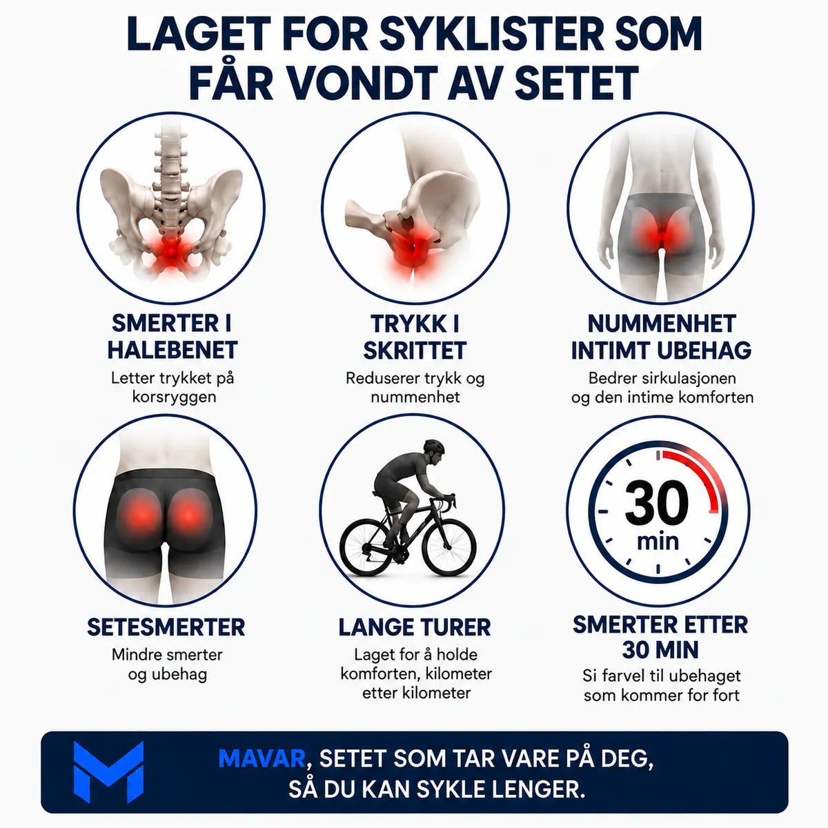 Laget for syklister som får vondt av setet